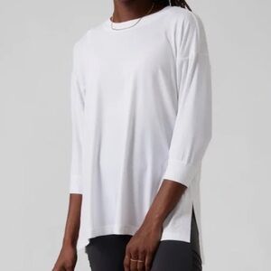 Athleta Women’s Tranquility Activewear Athleisure Top Bright White Size L